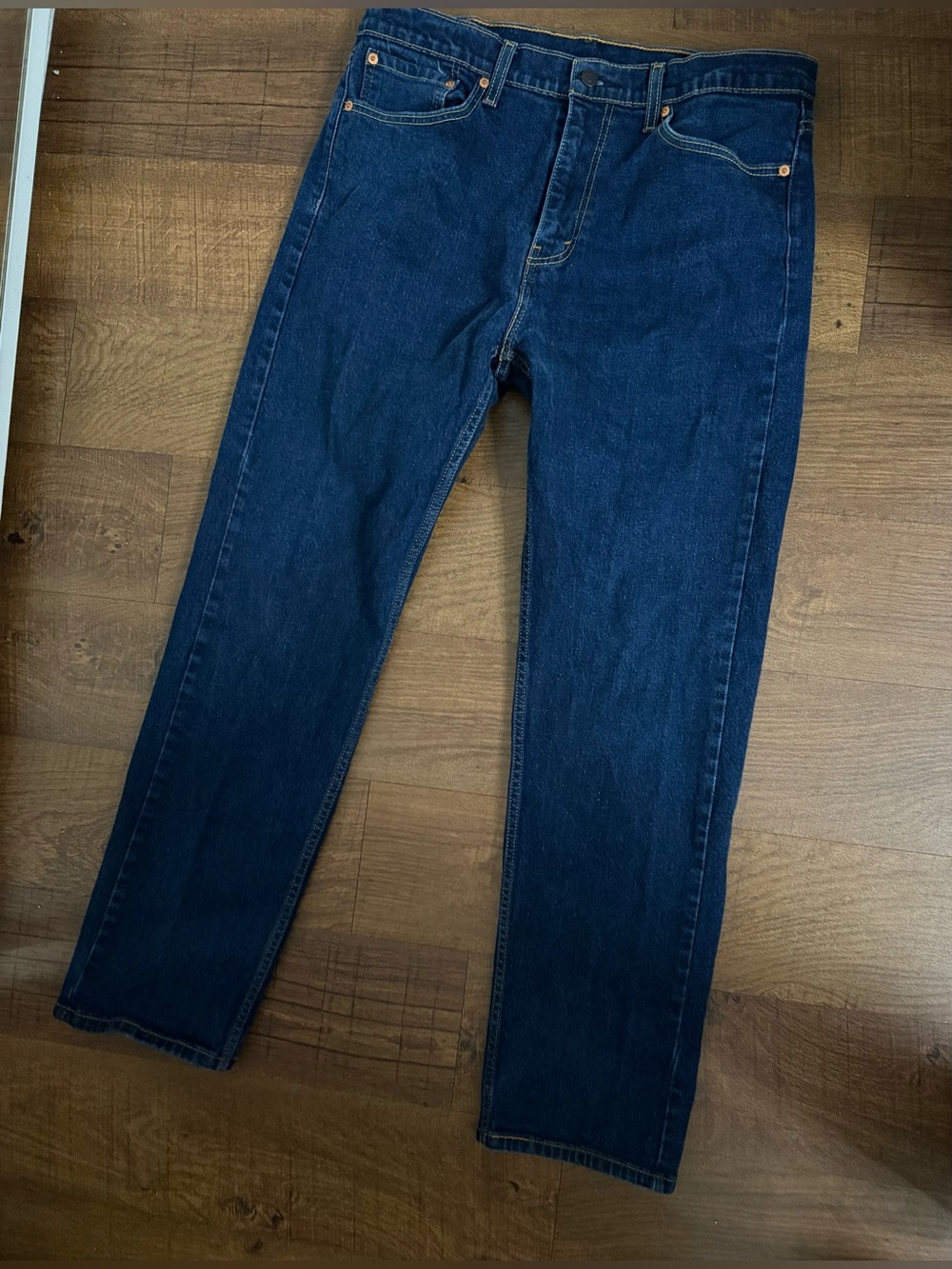 Levi's Straight Leg Jeans in Dark Blue Denim